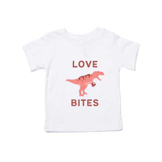 Love Bites (Dino Version) - Kids Tee (White)