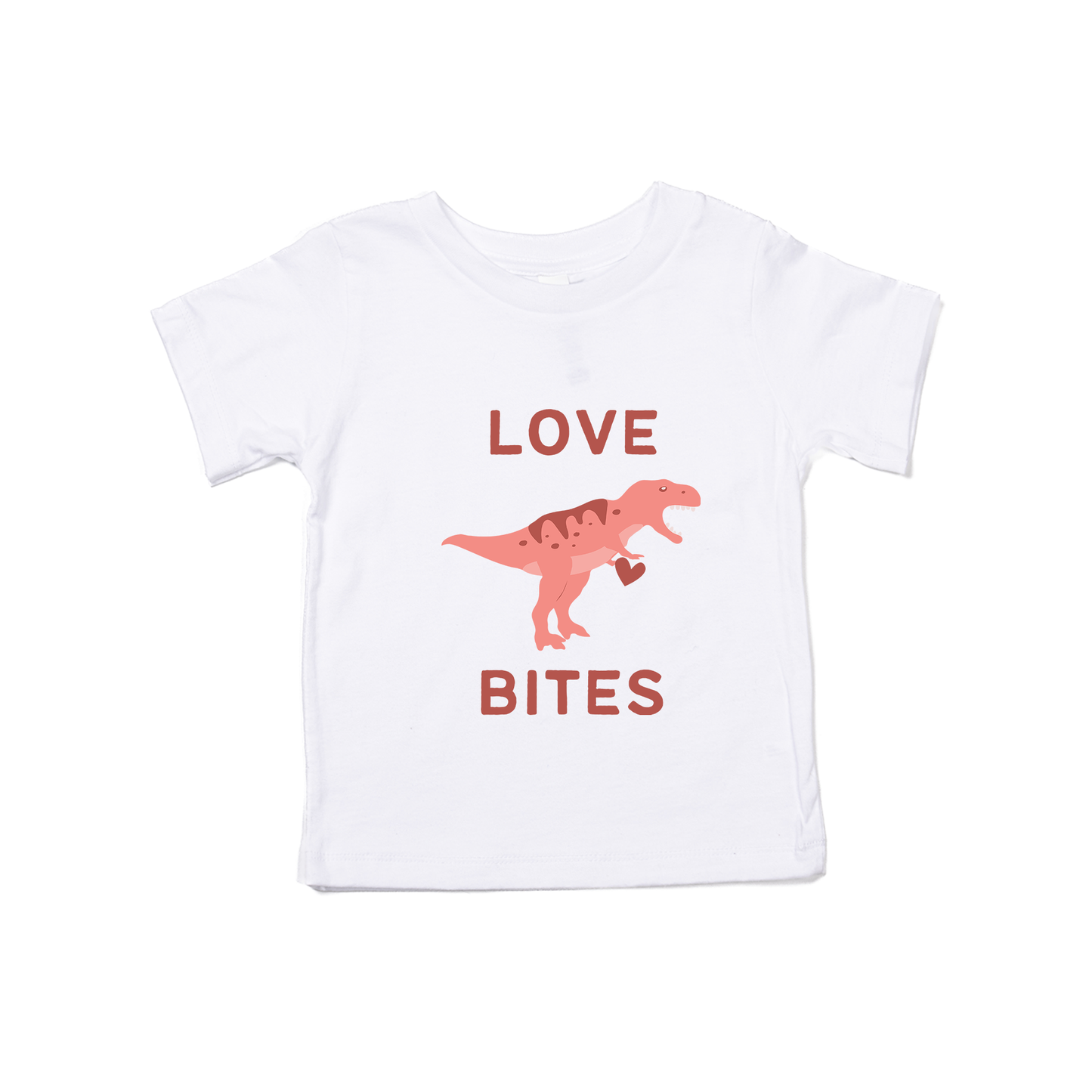 Love Bites (Dino Version) - Kids Tee (White)