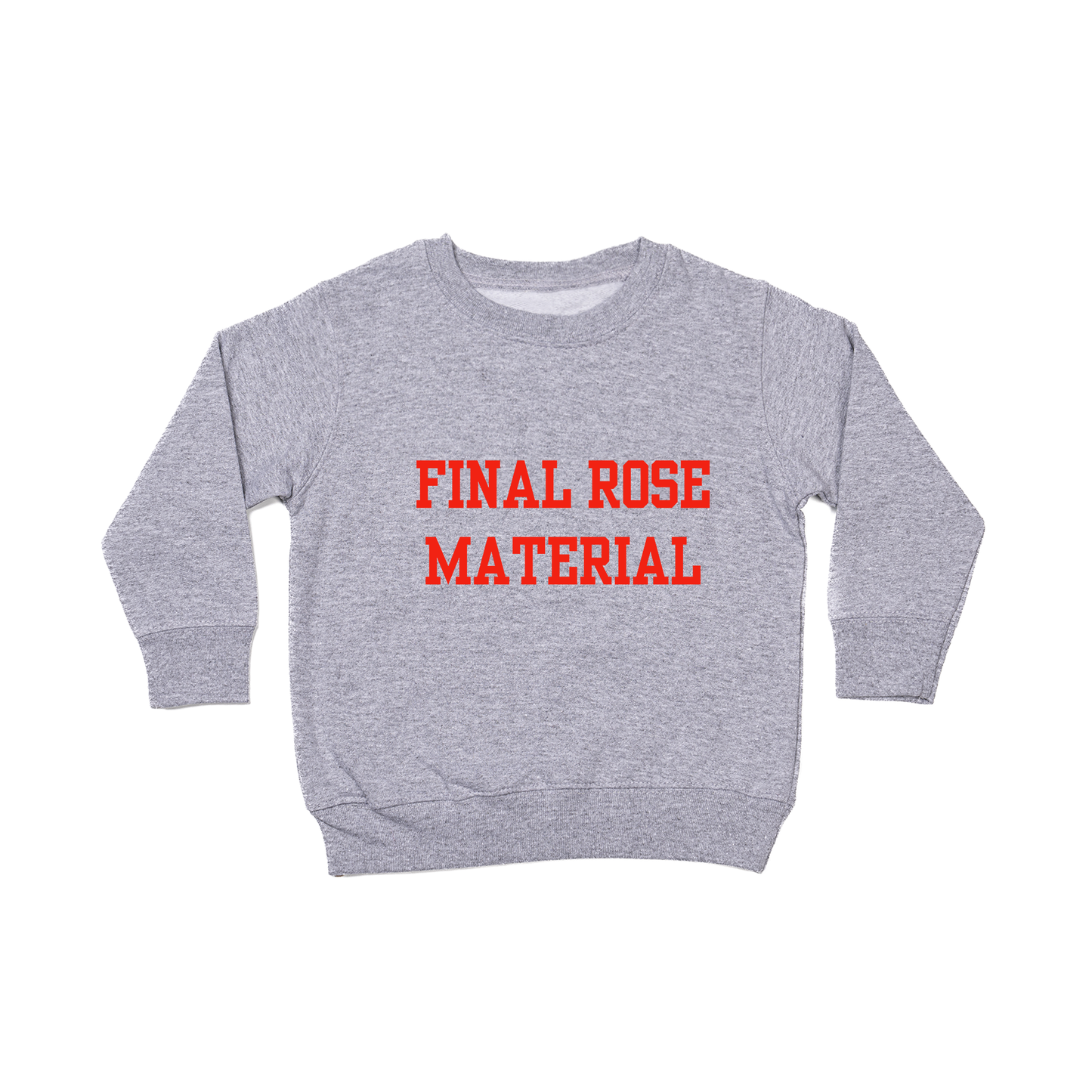 Final Rose Material (Red) - Kids Sweatshirt (Heather Gray)