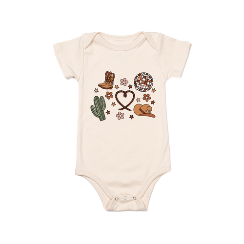 Western Love (Daisies) - Bodysuit (Natural, Short Sleeve)