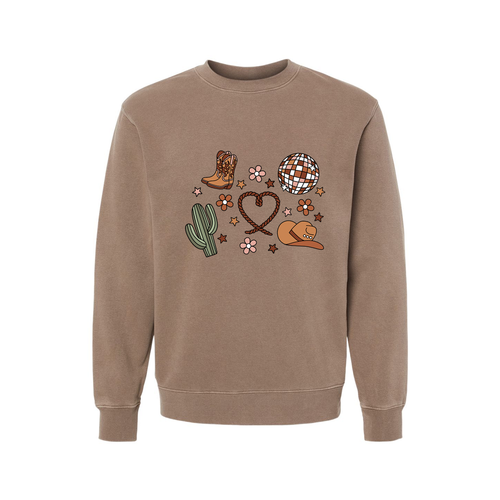 Western Love (Daisies) - Sweatshirt (Cocoa)