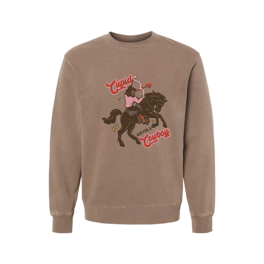 Cupid Aim For A Cowboy - Sweatshirt (Cocoa)