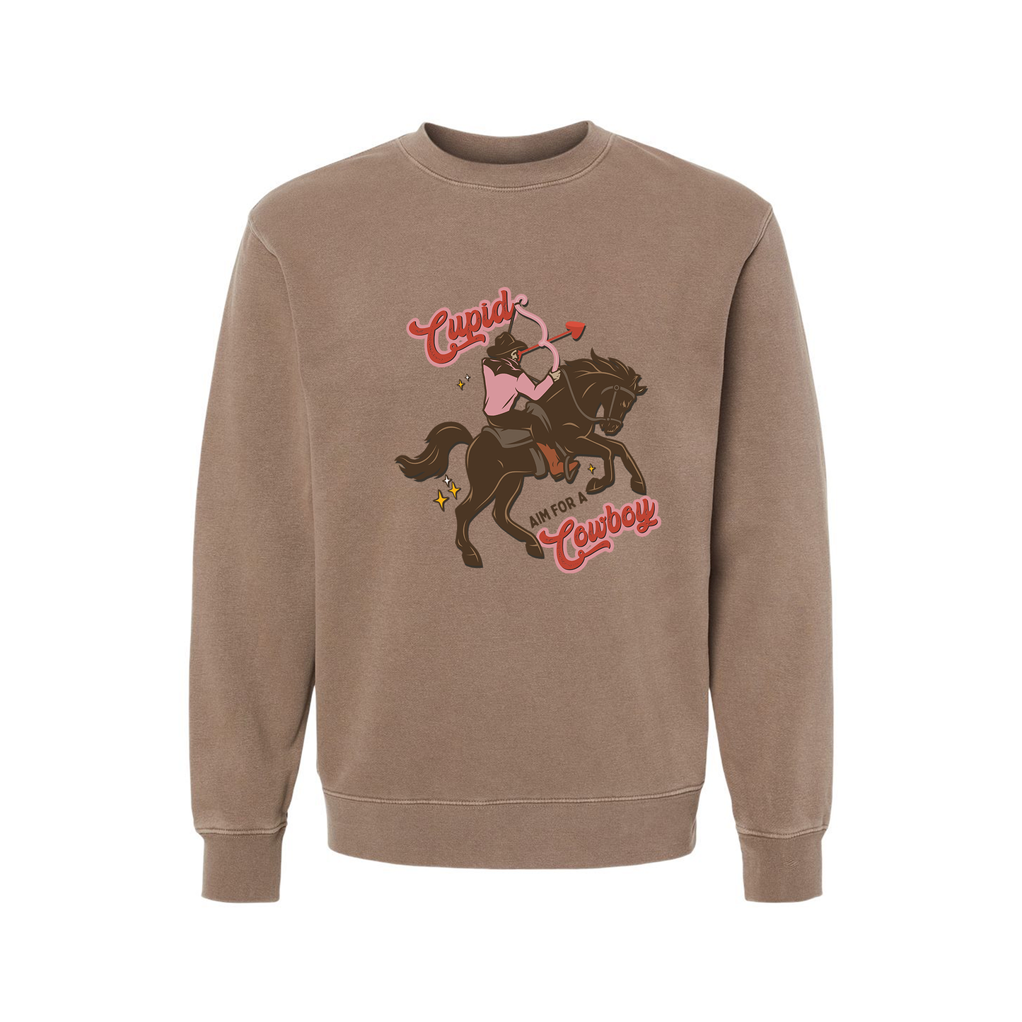 Cupid Aim For A Cowboy - Sweatshirt (Cocoa)