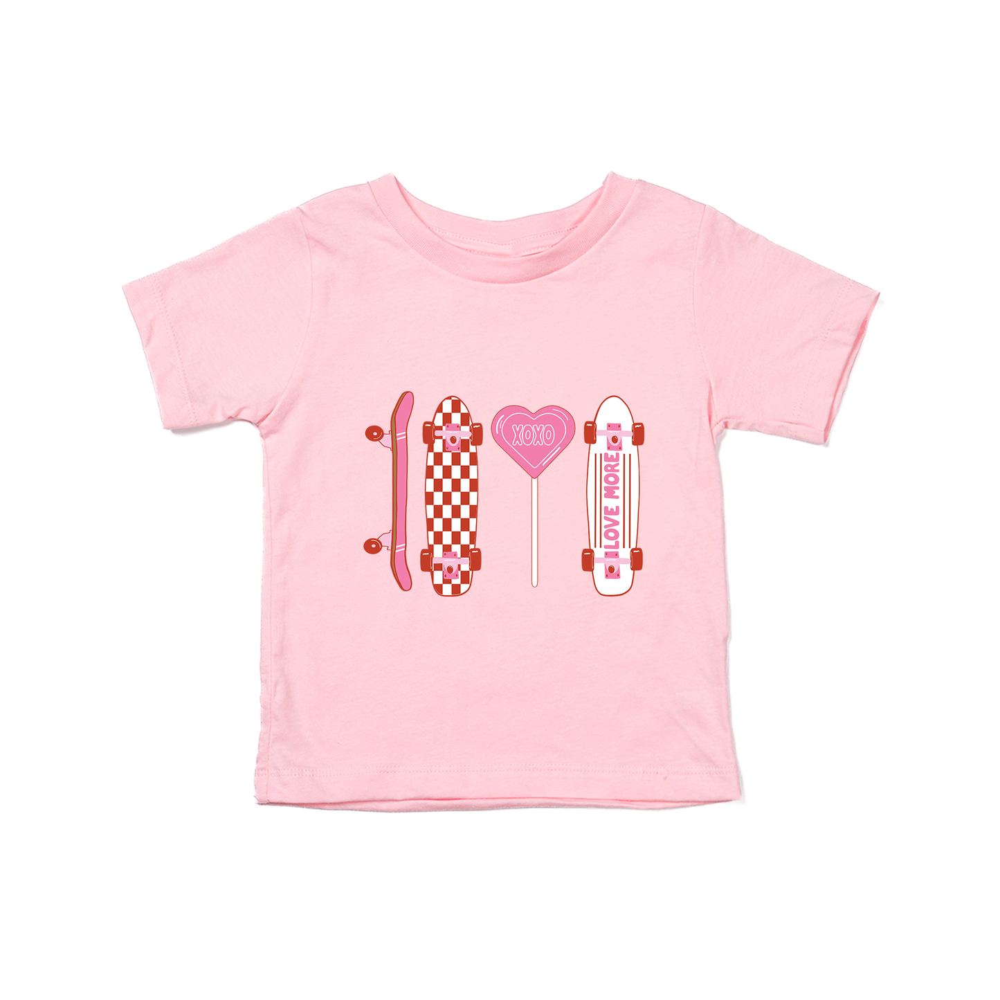 Love Skateboards (Pink) - Kids Tee (Pink)