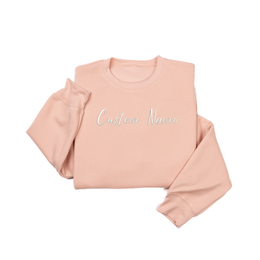Custom Embroidered Name - Triblend Sweatshirt (Peach)
