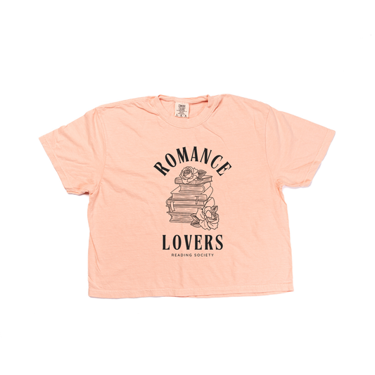 Romance Lovers Reading Society - Cropped Tee (Peach)