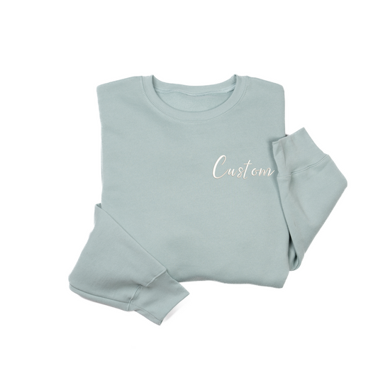 Custom Embroidered Name - Triblend Sweatshirt (Sky)