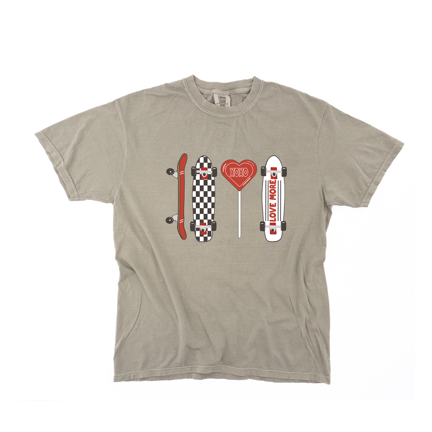 Love Skateboards (Red) - Tee (Sandstone)