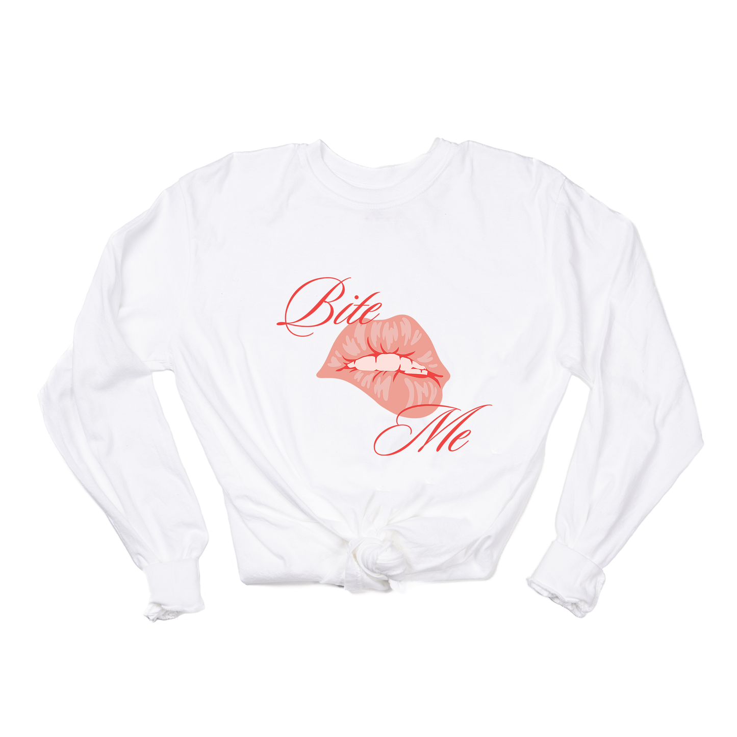 Bite Me - Tee (Vintage White, Long Sleeve)