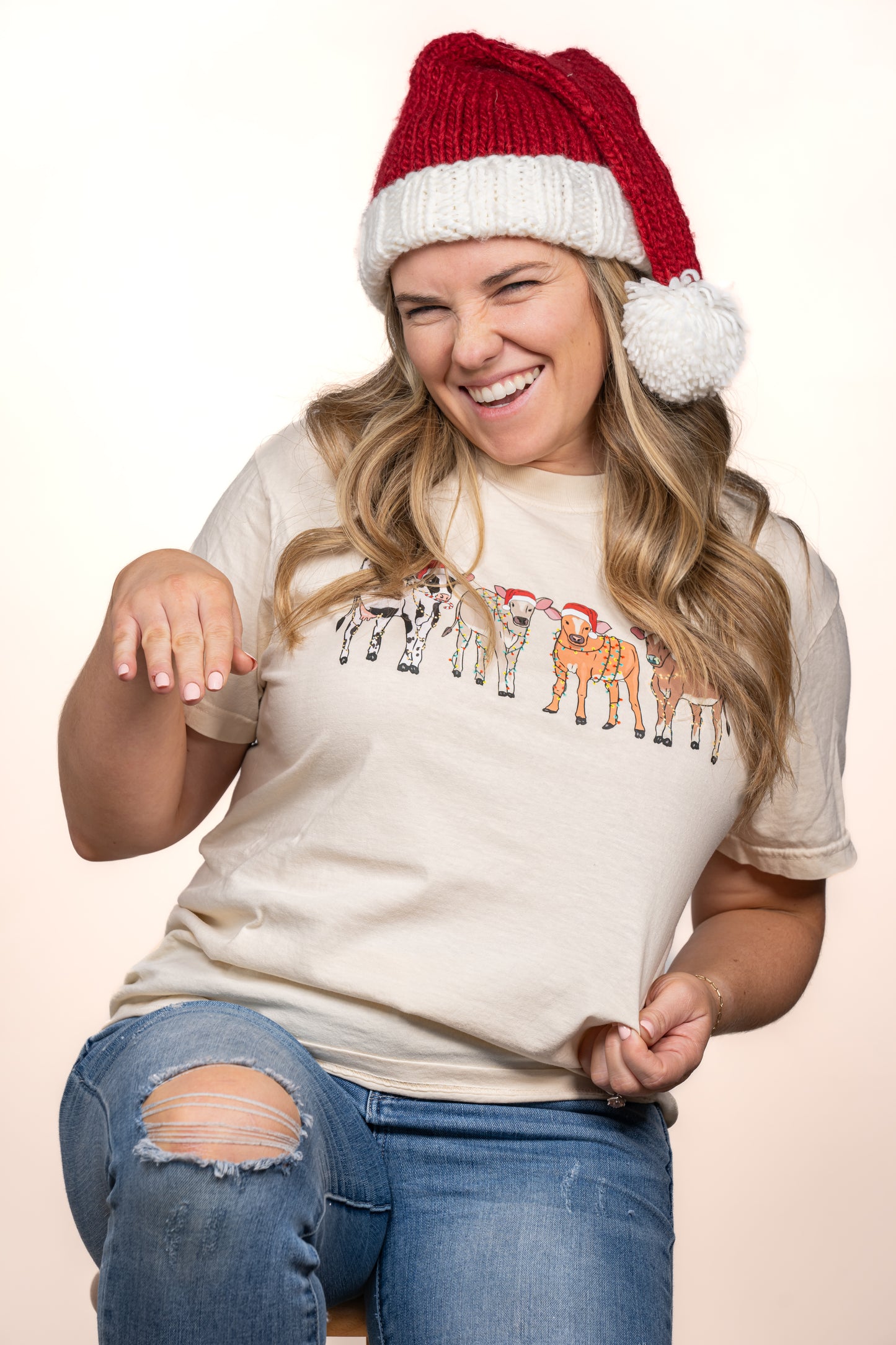 Christmas Cows - Tee (Vintage Natural, Short Sleeve)