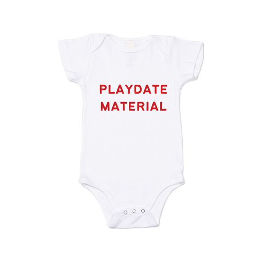 Playdate Material (Red) - Bodysuit (White, Short Sleeve)
