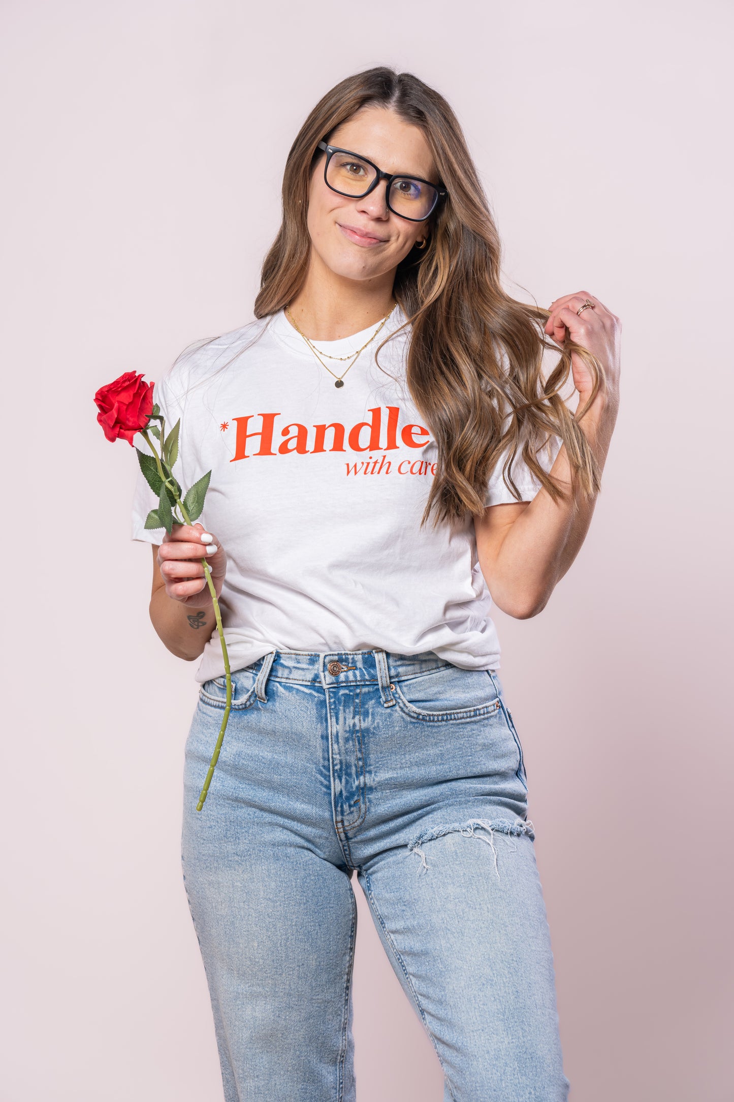 *Handle With Care - Tee (Vintage White, Short Sleeve)