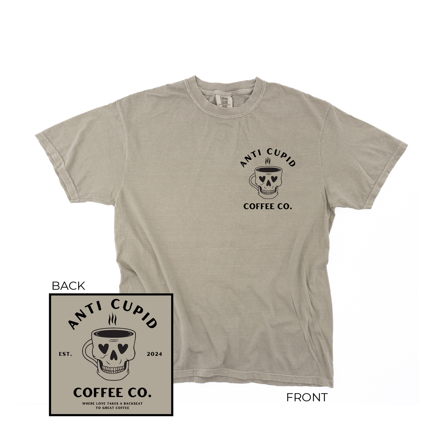 Anti Cupid Coffee Co. (Pocket & Back) - Tee (Sandstone)