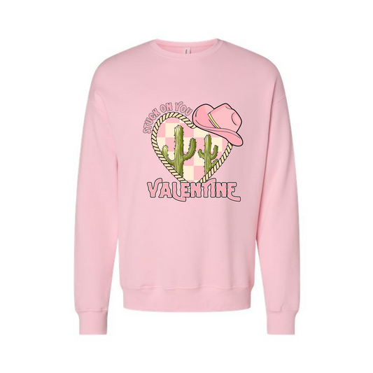 Stuck On You Valentine (Pink) - Sweatshirt (Light Pink)