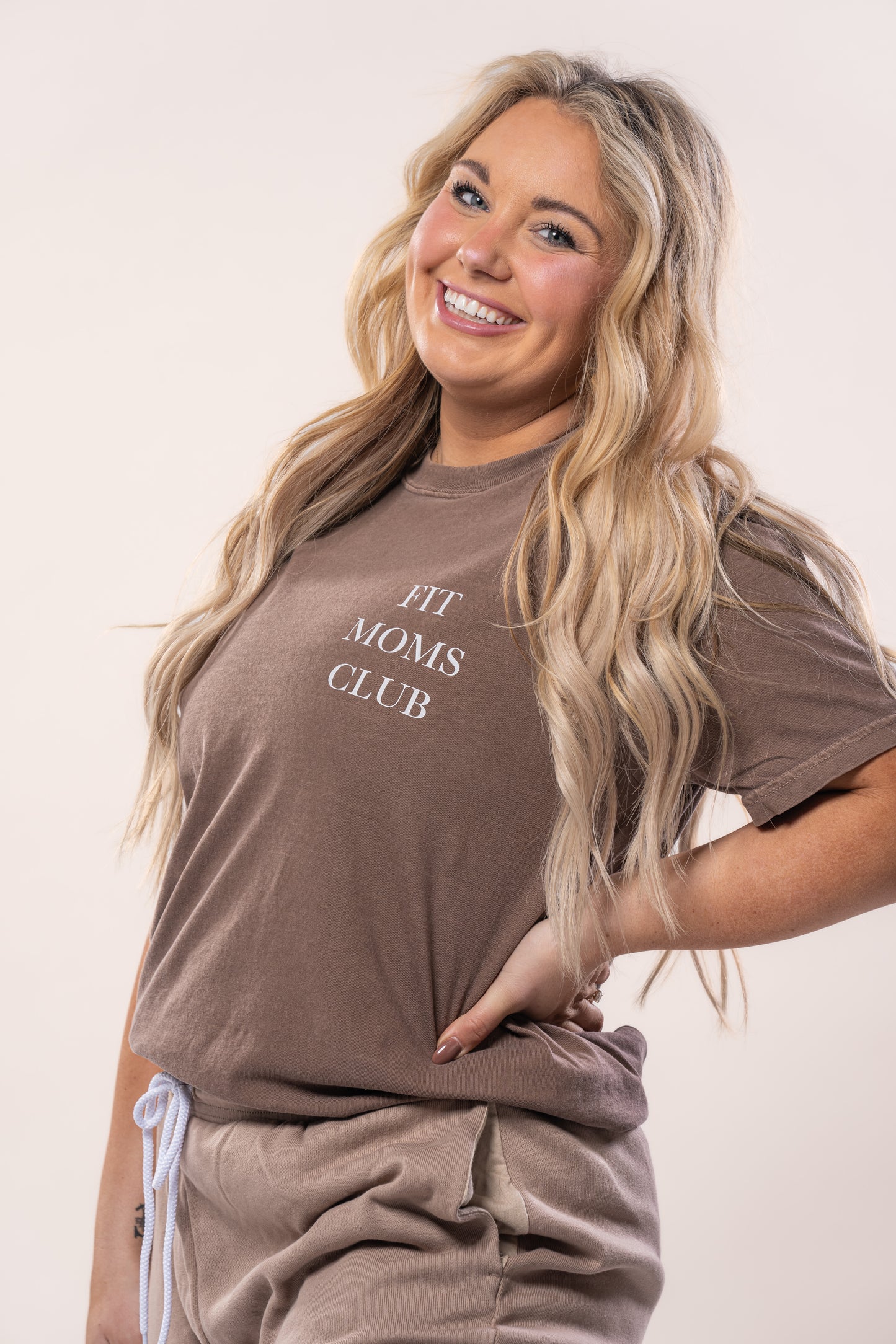 Fit Moms Club (Front, Back) - Tee (Espresso)