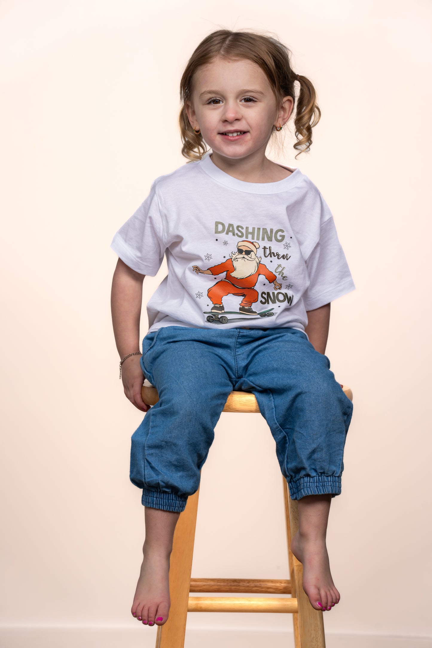 Dashing Through the Snow - Kids Tee (White)