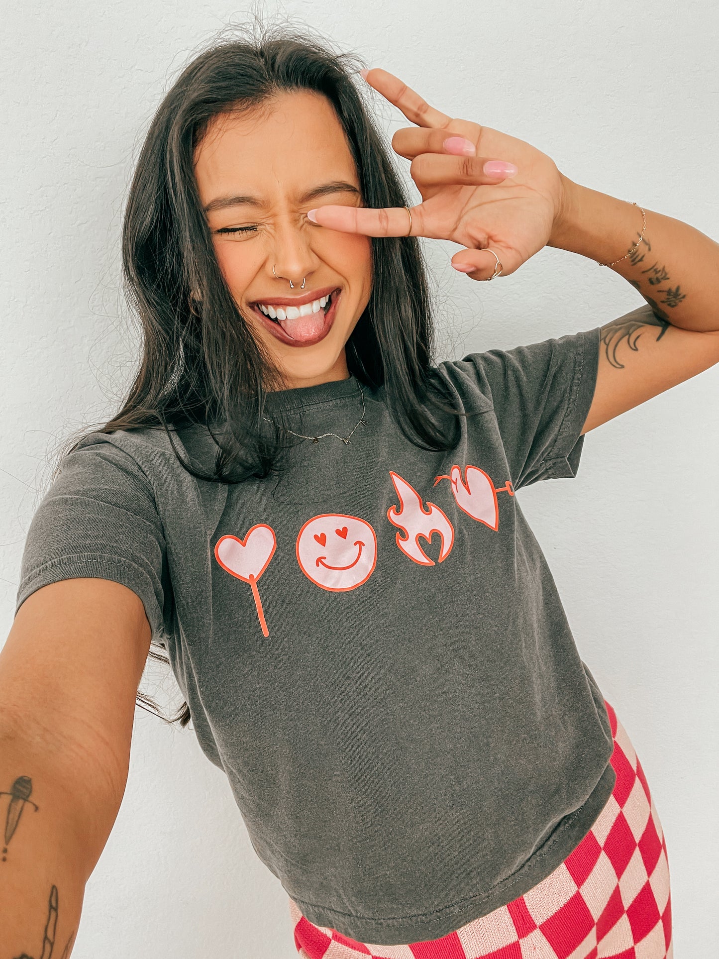 V-Day Things - Cropped Tee (Smoke)