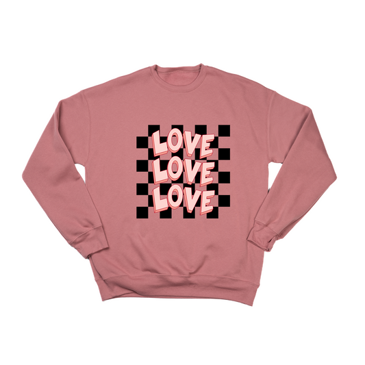 Checkered Love x3 - Sweatshirt (Mauve)
