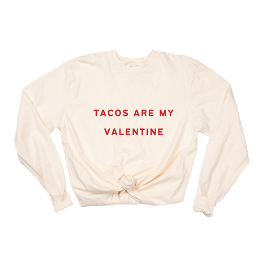 Tacos Are My Valentine (Red) - Tee (Vintage Natural, Long Sleeve)