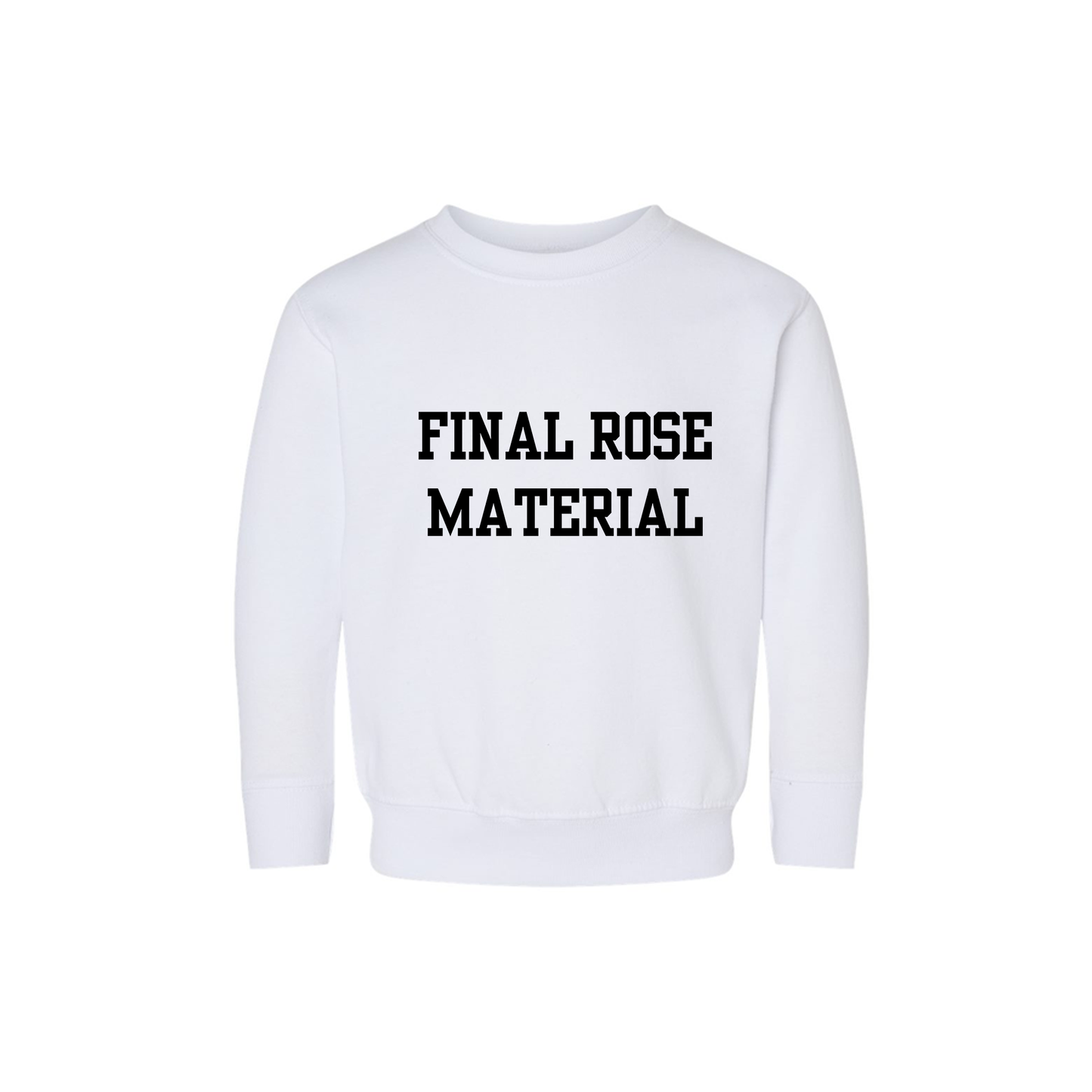 Final Rose Material (Black) - Kids Sweatshirt (White)