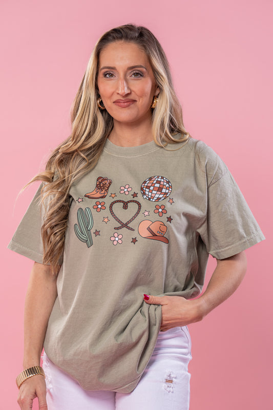 Western Love (Daisies) - Tee (Sandstone)