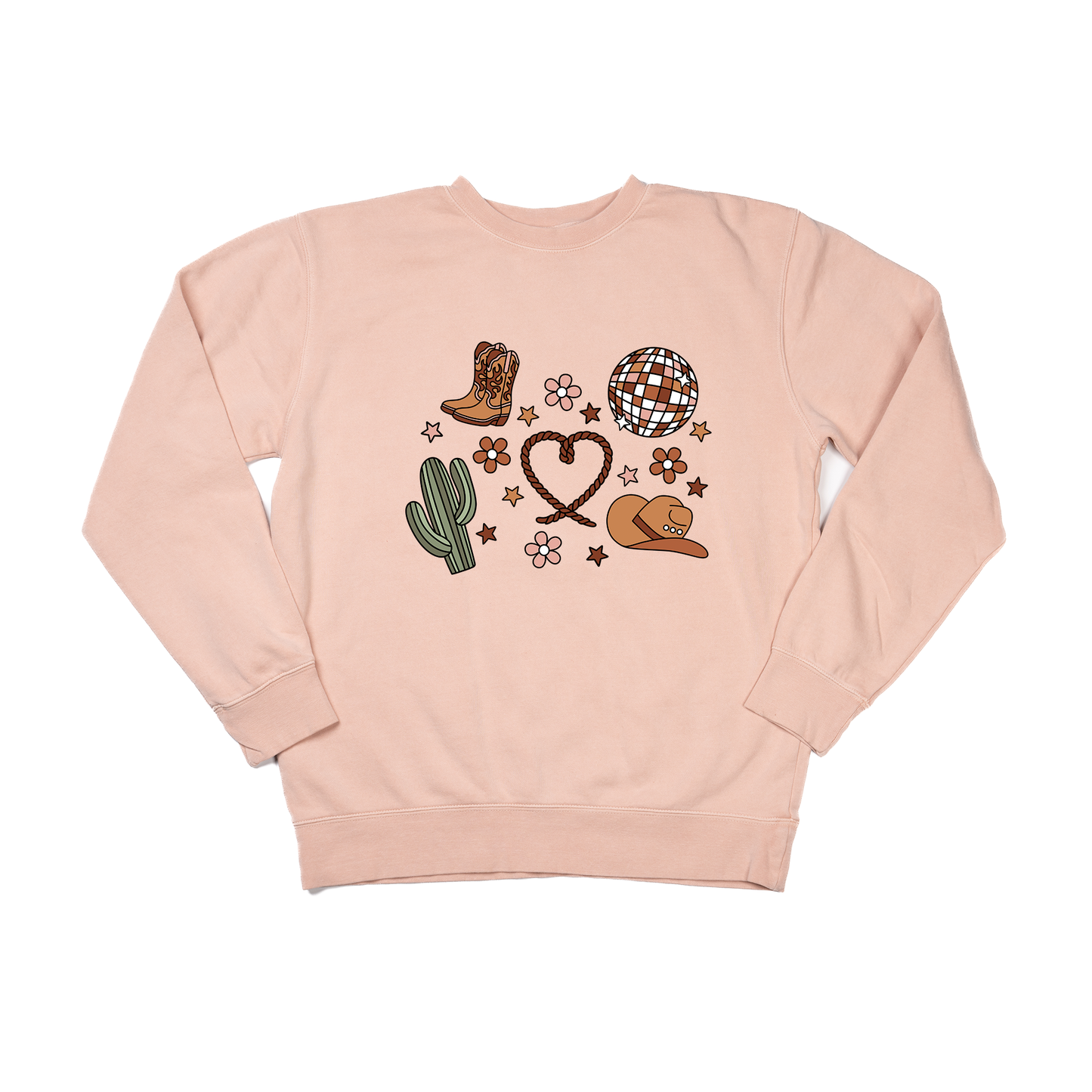 Western Love (Daisies) - Sweatshirt (Dusty Peach)