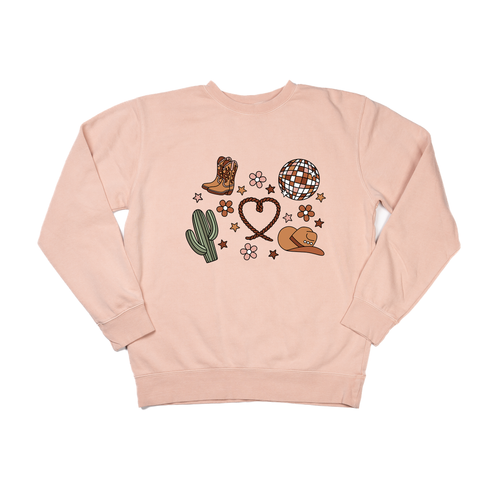 Western Love (Daisies) - Sweatshirt (Dusty Peach)