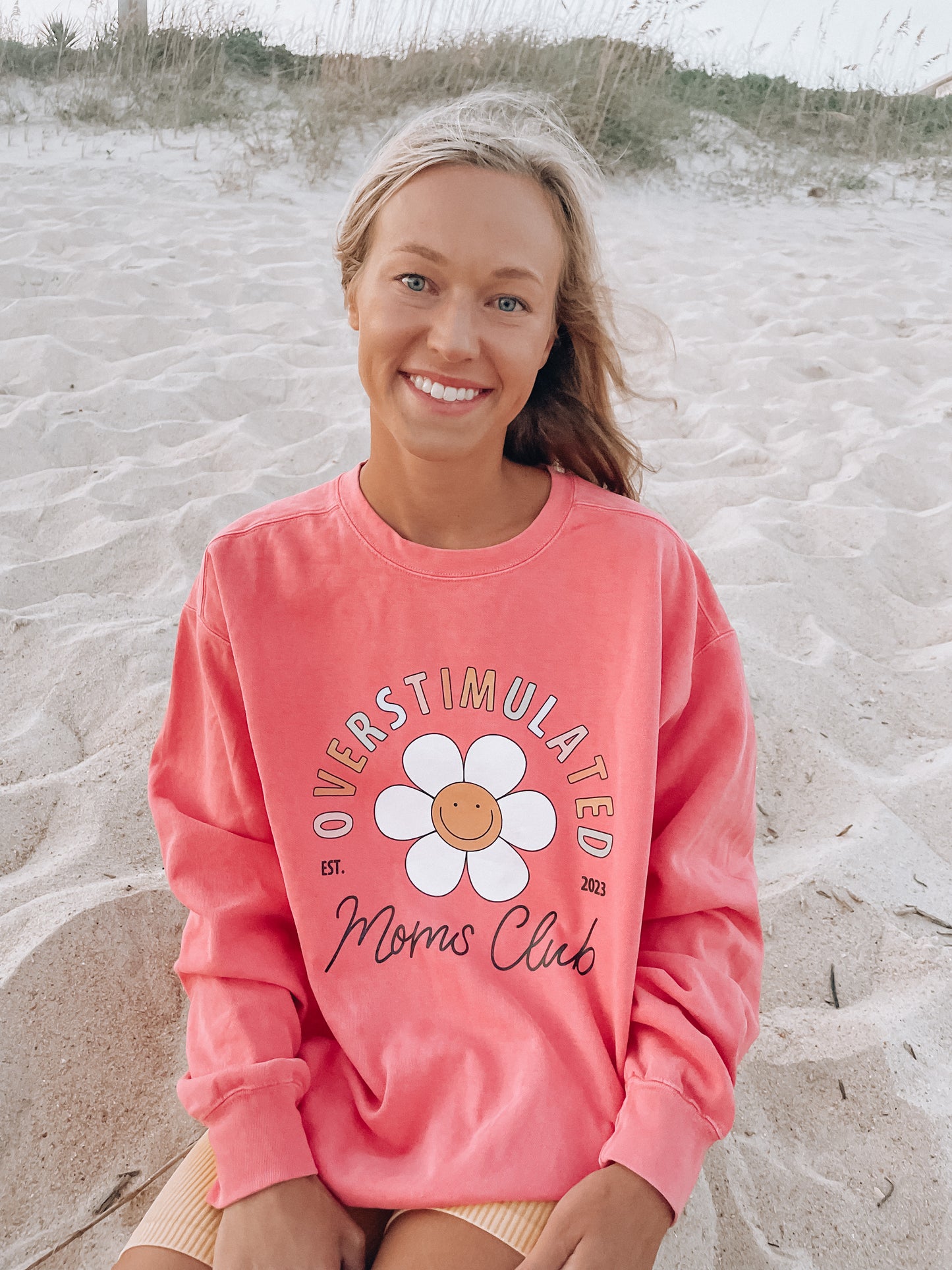 Overstimulated Moms Club - Sweatshirt (Watermelon)