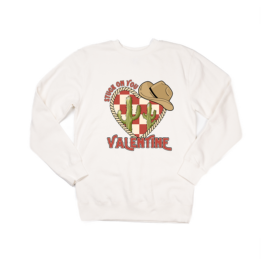 Stuck On You Valentine (Red) - Sweatshirt (Creme)