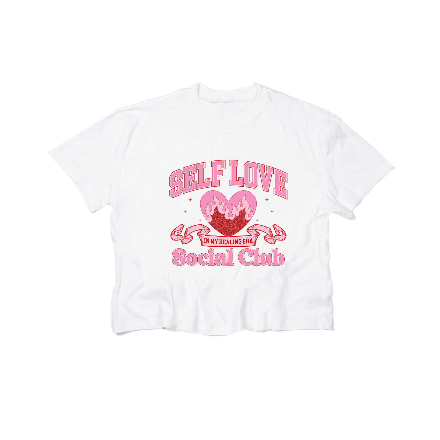 Self Love Social Club (In My Healing Era) - Cropped Tee (White)