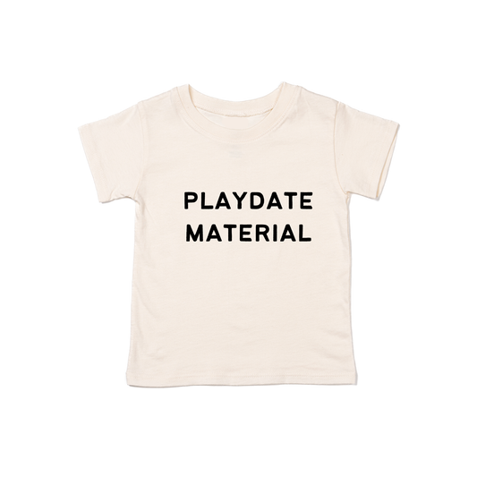 Playdate Material (Black) - Kids Tee (Natural)