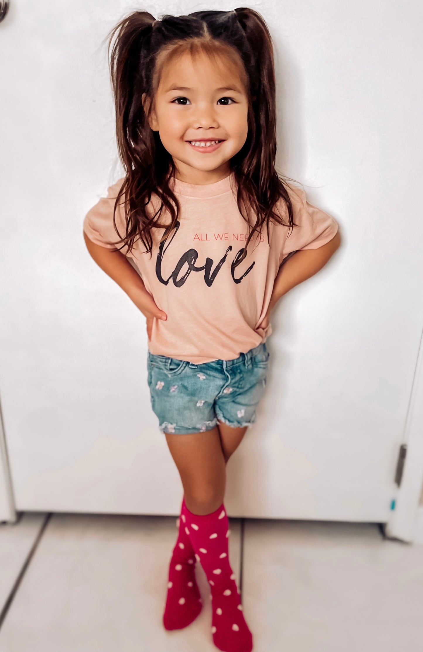 All We Need is Love - Kids Tee (Peach)