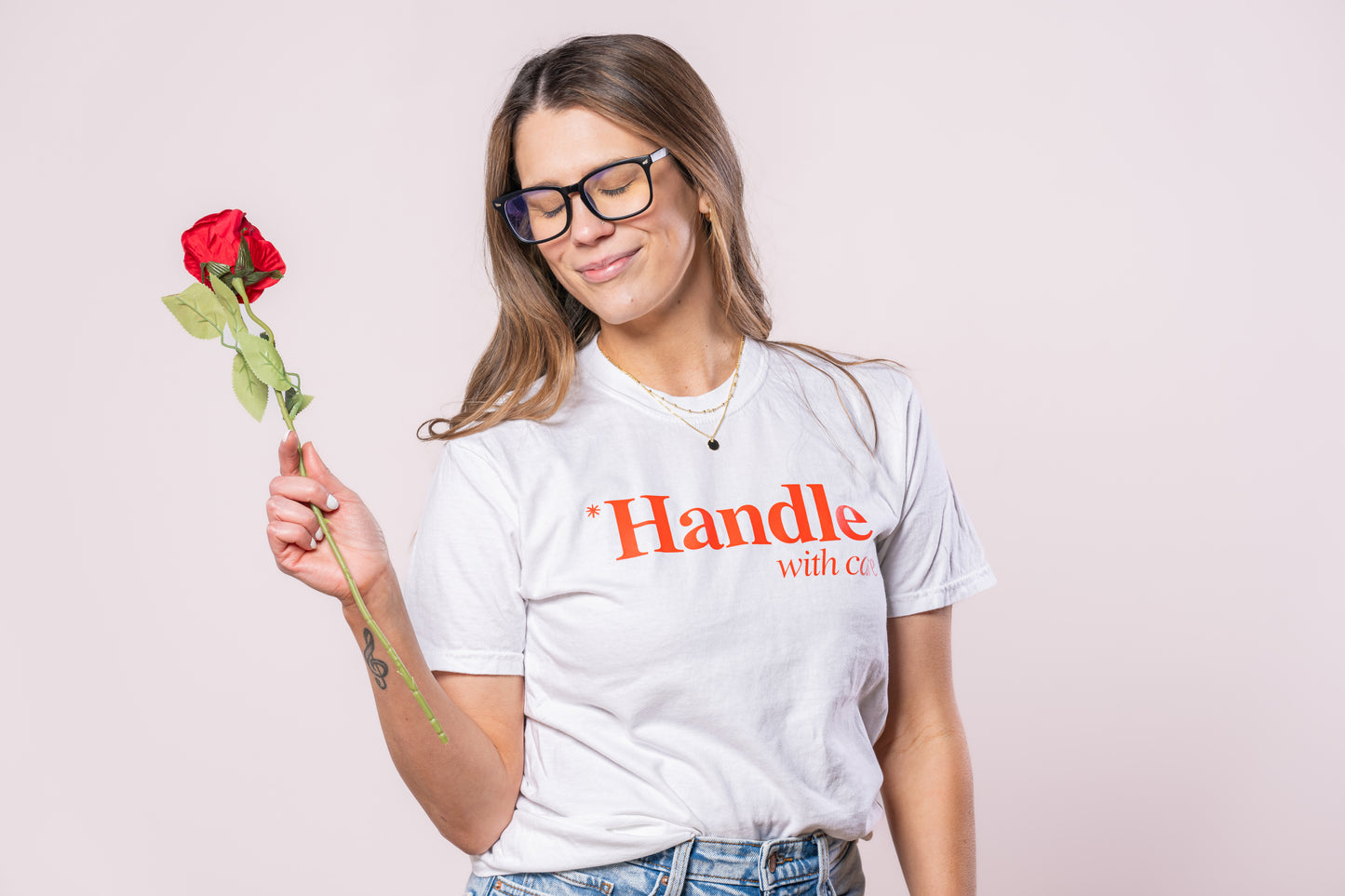 *Handle With Care - Tee (Vintage White, Short Sleeve)