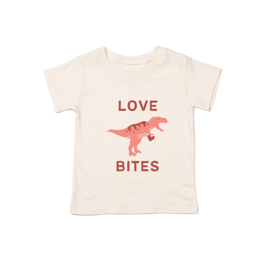 Love Bites (Dino Version) - Kids Tee (Natural)