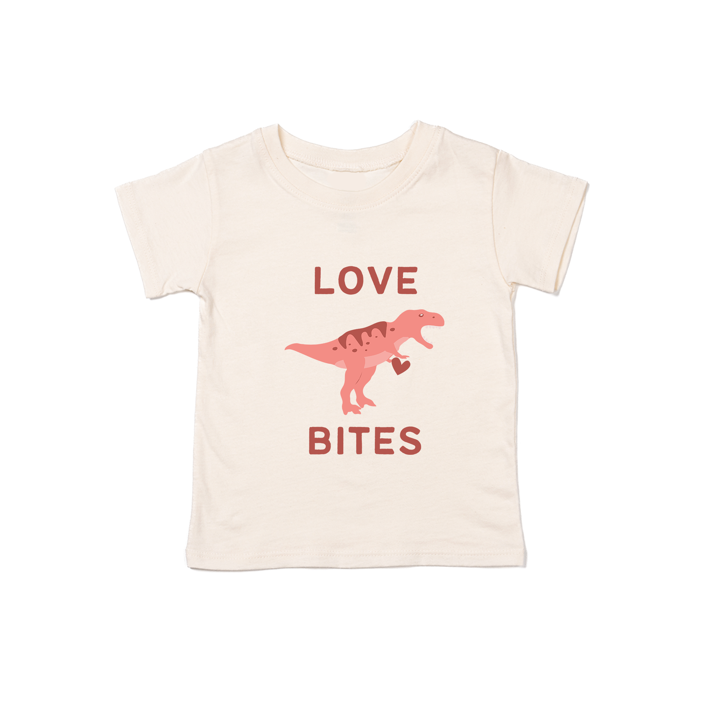 Love Bites (Dino Version) - Kids Tee (Natural)