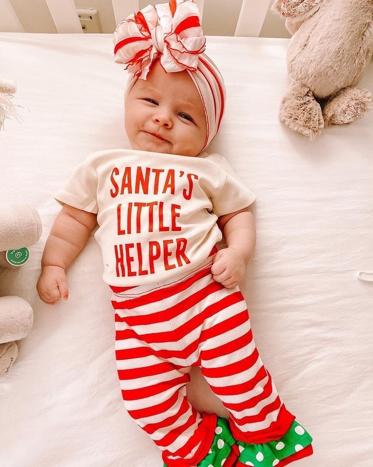 Santa's Little Helper - Bodysuit (Natural, Short Sleeve)