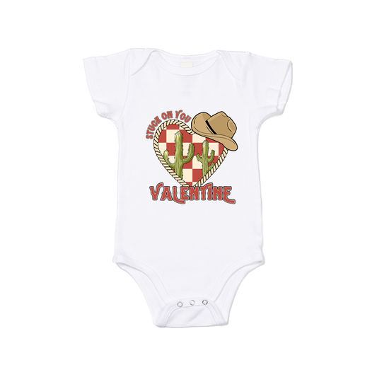 Stuck On You Valentine (Red) - Bodysuit (White, Short Sleeve)