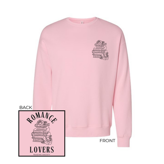 Romance Lovers Reading Society (Pocket & Back) - Sweatshirt (Light Pink)