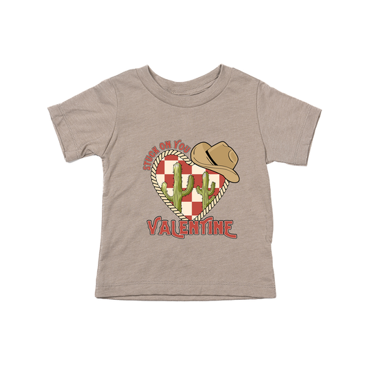 Stuck On You Valentine (Red) - Kids Tee (Pale Moss)
