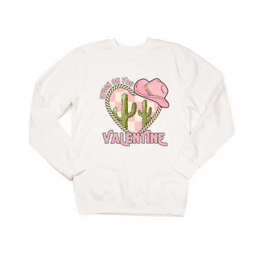 Stuck On You Valentine (Pink) - Sweatshirt (Creme)
