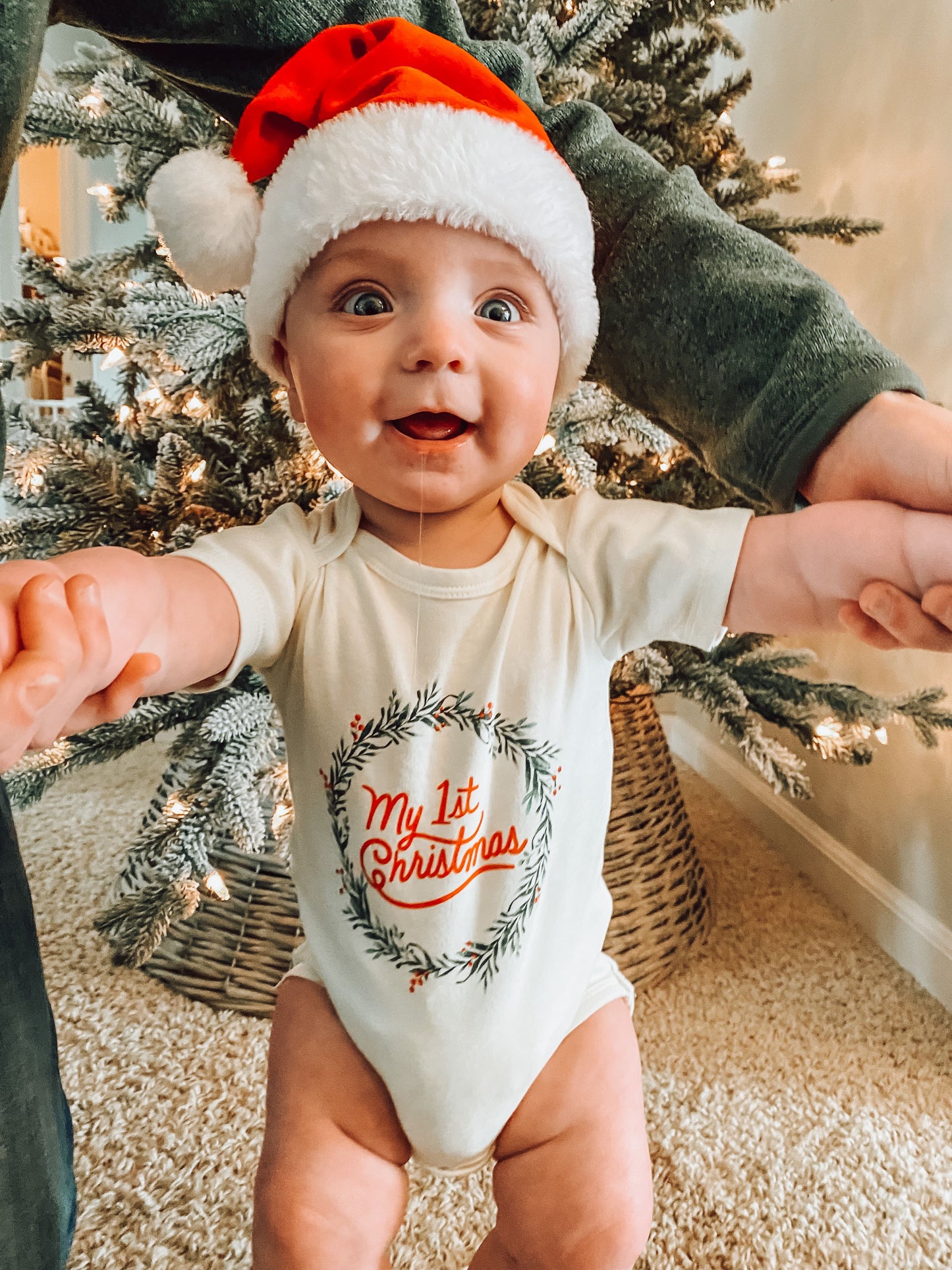 My First Christmas - Bodysuit (White, Short Sleeve)