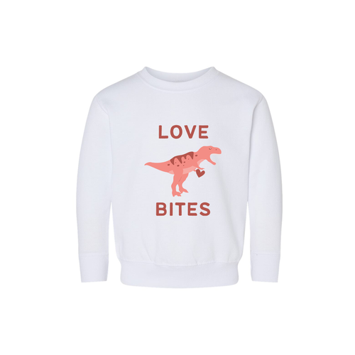 Love Bites (Dino Version) - Kids Sweatshirt (White)