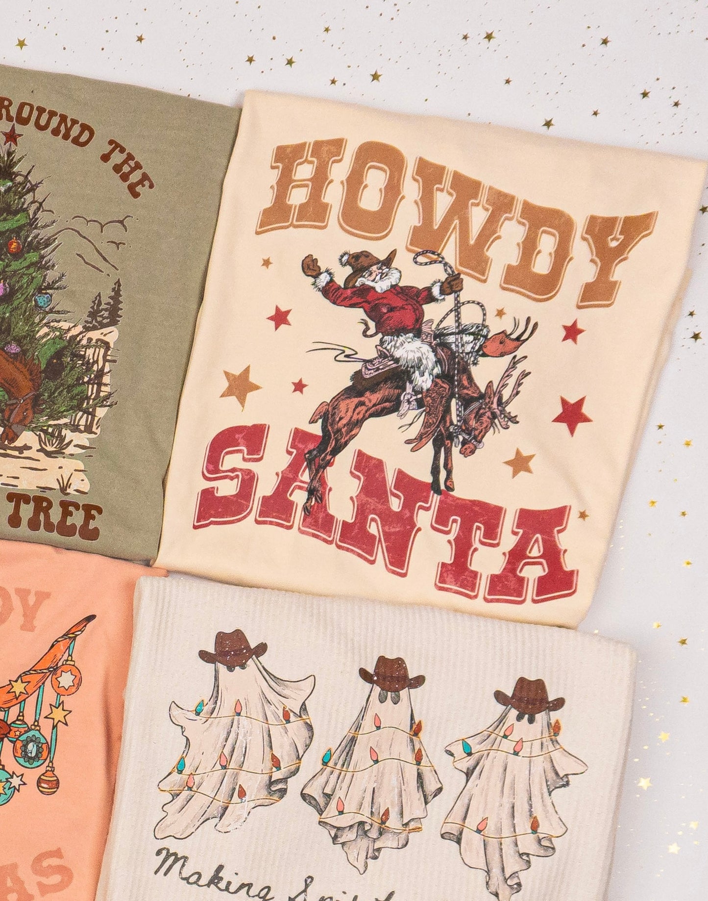 Howdy Santa (Rodeo) - Tee (Vintage Natural, Short Sleeve)