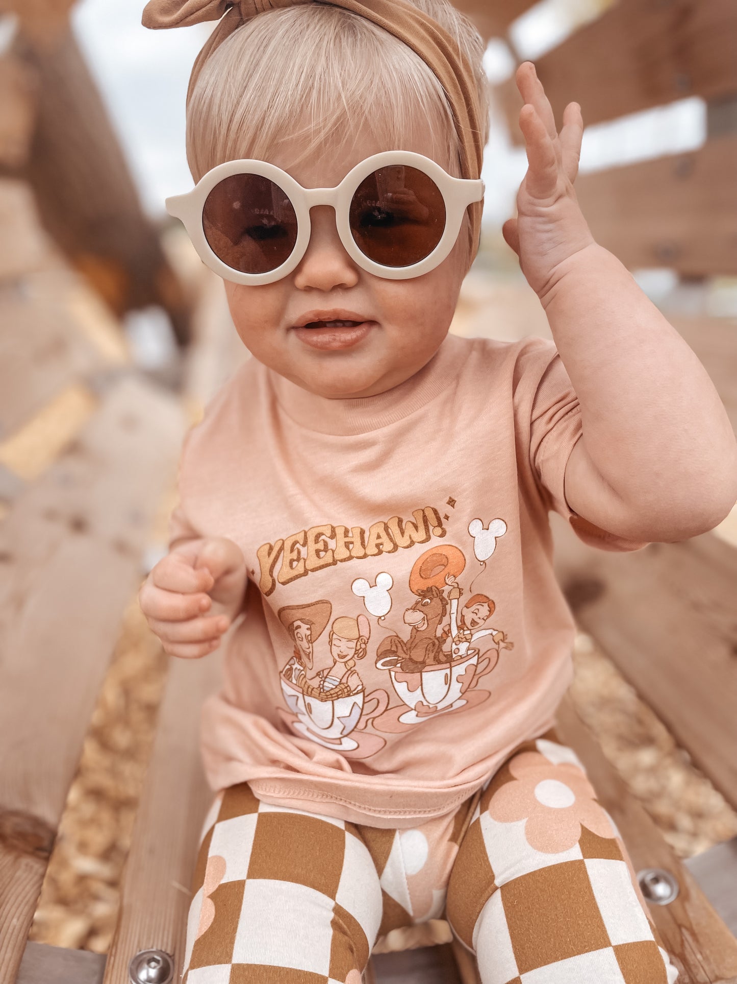 Yeehaw Teacups - Kids Tee (Peach)