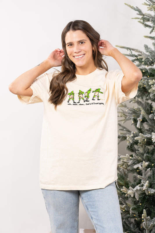 That's it I'm not going - Embroidered Tee (Vintage Natural, Short Sleeve)