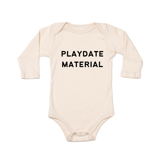 Playdate Material (Black) - Bodysuit (Natural, Long Sleeve)