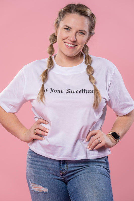 Not Your Sweetheart - Cropped Tee (White)