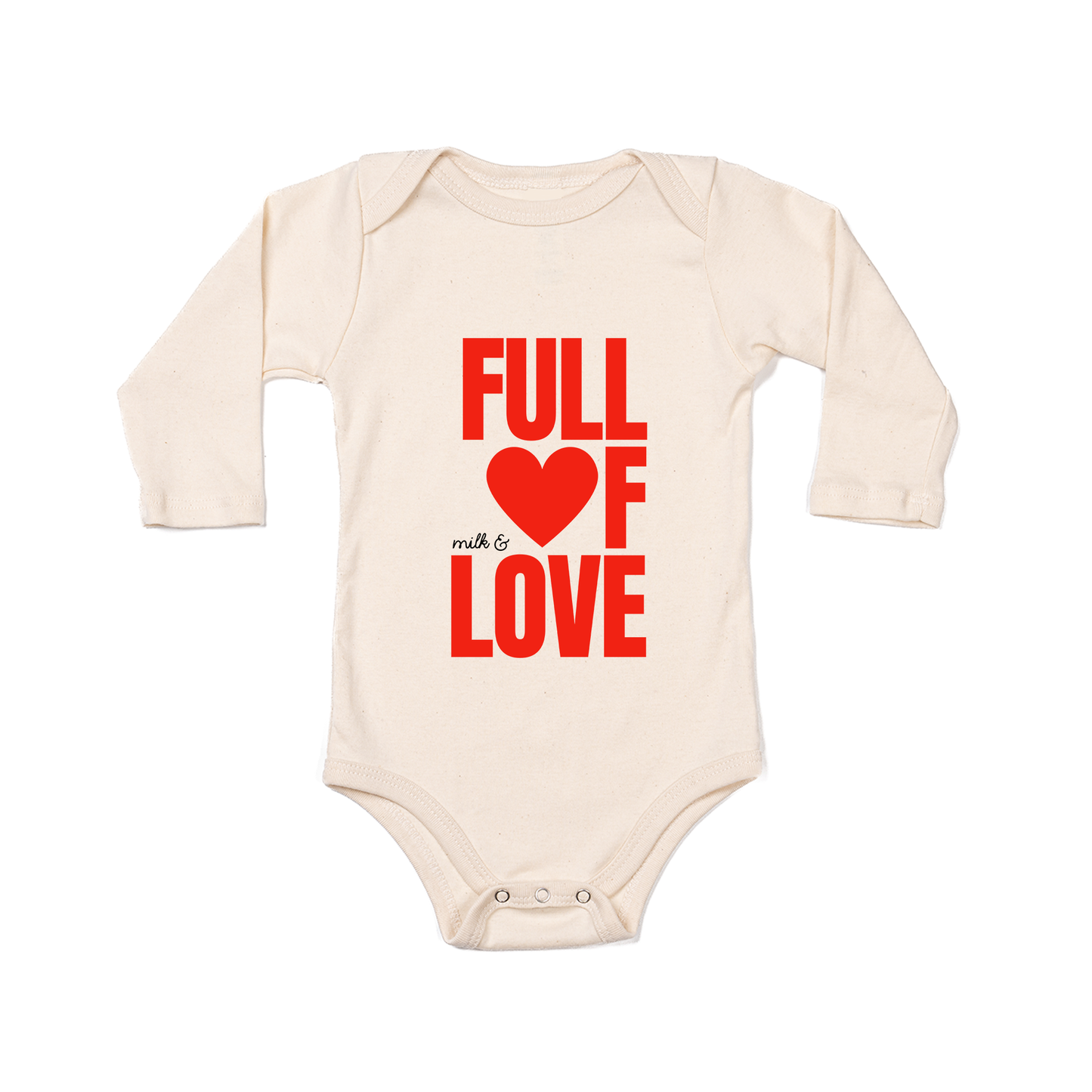 Full of (Milk &) Love - Bodysuit (Natural, Long Sleeve)