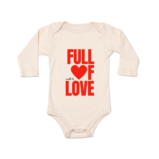 Full of (Milk &) Love - Bodysuit (Natural, Long Sleeve)