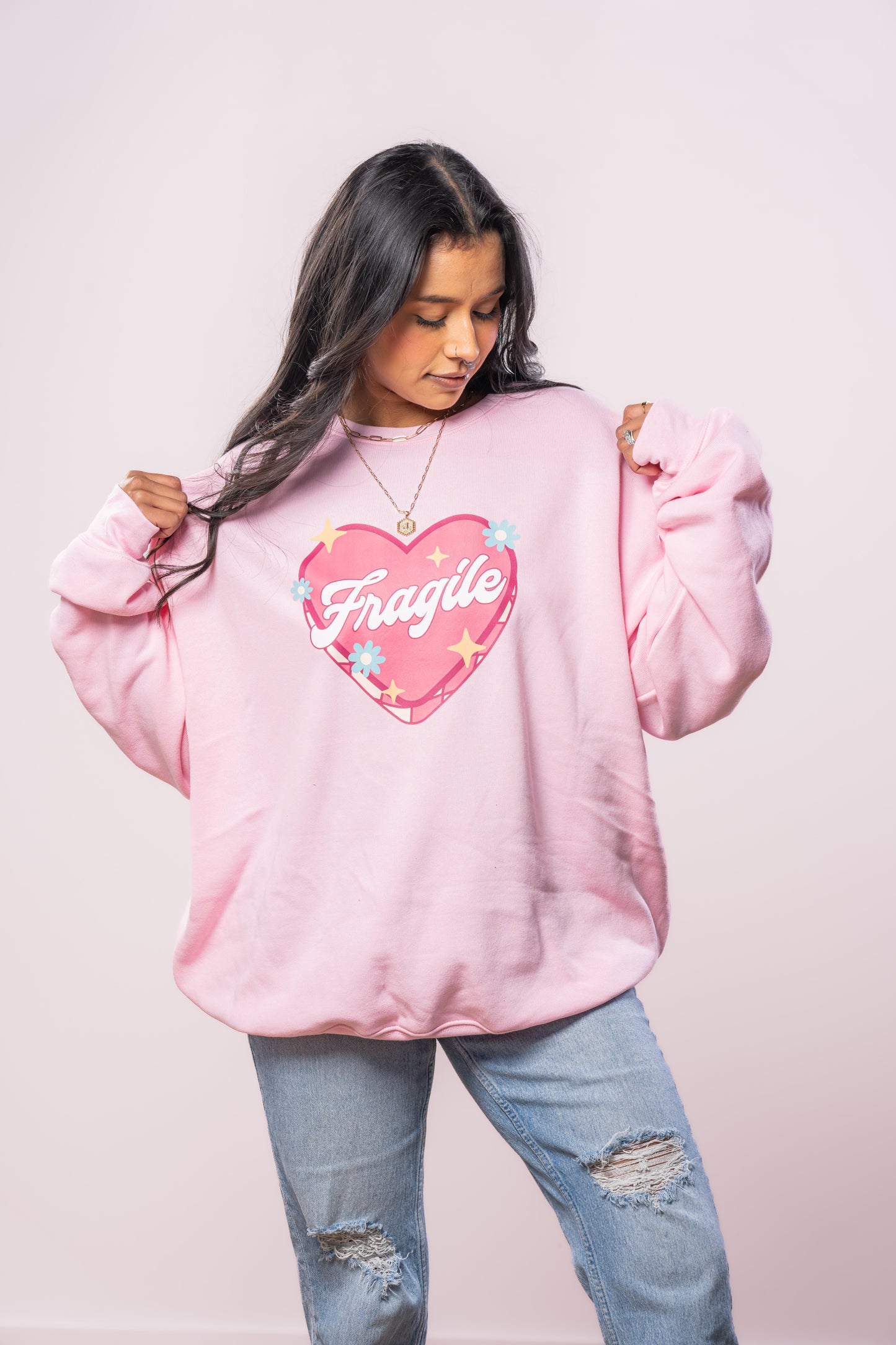 Fragile - Sweatshirt (Light Pink)